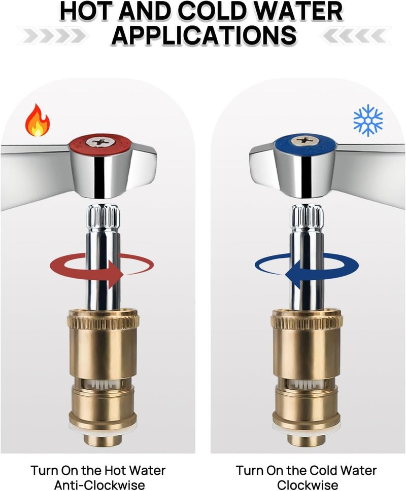 Phivan Lead-Free Brass Handle Stem Assembly Commercial Faucet Parts for Pre Rinse Sprayer Commercial Kitchen Sink Faucet Cold Side Handle Ceramic Cartridge Fits Kitchen, Restaurant, Industrial - Image 4